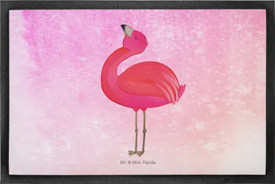 Produktbild von Mr. & Mrs. Panda fußmatte Flamingo Stolz 50 x 75 cm - Aquarell Pink - Geschenk, Freude, Fußabtreter, Rosa, Türmatte, Schmutzmatte, Schmutzfangmatte, Tochter, glücklich