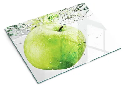 Produktbild von Glas Schneidebrett - 40x30 cm - Küchenbrett - Hartglas - Arbeitsplattenschutz - Servierbrett - Hitzebeständig - Apfelwasser