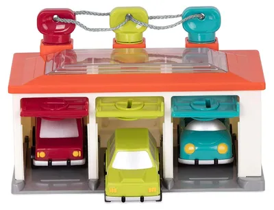 Immagine prodotto di Battat Giocattolo motorio Garage Cars con chiavi Gioco di smistamento forme  Giocattolo per bambini dai 2 anni (5 pezzi) (23,21)