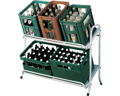 Obrázok produktu pre Kovový regál na nápojové prepravky Schulte 745x950x400 mm biely