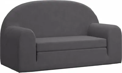 Produktbild von vidaXL Kinder-Schlafsofa 2-Sitzer Anthrazit Weicher Plüsch