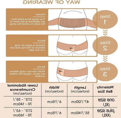 Image de Ceinture de grossesse - Bande de soutien abdominal - Soutien pendant la grossesse - Bandes Velcro réglables - Taille unique - Couleur chair
