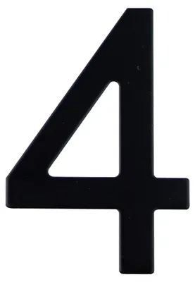 Hausnummer Edelstahl matt selbstklebend, 7,5 cm, 4 Stück