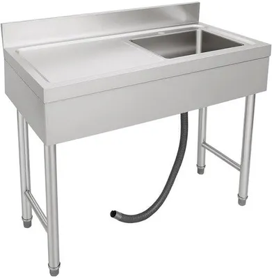 Obrázek produktu pro Volně stojící umyvadlo - Nerezová ocel - 100 x 50 x 80 cm