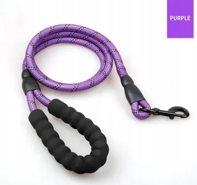 Produktbild von Robuste, dicke reflektierende Hundeleine (Seil), 1,5 m, violett