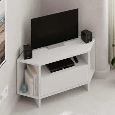 Zdjęcie produktu dla Decortie Viva, szafka RTV, biała, 95,7 x 35,4 x 45 cm