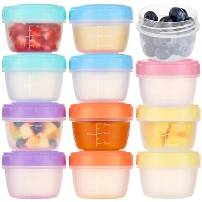 12er-Set Gefrierdosen 80 ml, stapelbar, auslaufsicher