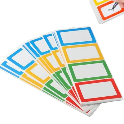 Produktbild von 200 Stück Namensaufkleber - Farbige Etiketten - Farbige Etiketten - Selbstklebend - Schulbuchaufkleber - Universal-Etikett