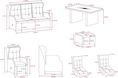 Produktbild von »Bilbao« Dininglounge, Polyrattan, grau, für 7 Personen