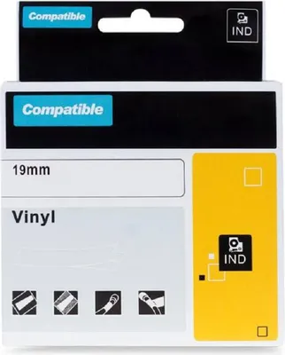 Produktbild von Kompatibilní páska 1805436 (Bílý tisk/černý podklad)