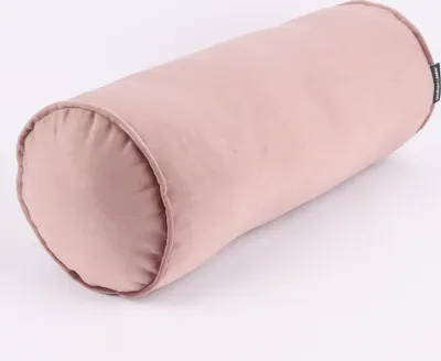 Produktbild von Nackenrolle aus Samt mit Kederumrandung altrosa 20x55cm