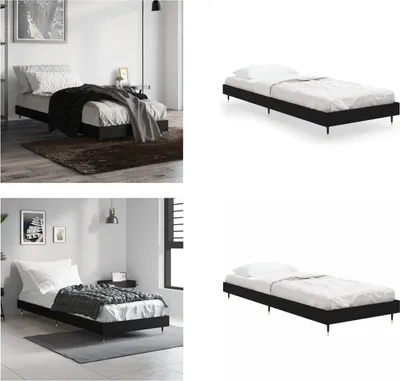 Obrázek produktu pro vidaXL Rám postele černý 75x190 cm materiál na bázi dřeva - Rám postele - Rámy postelí - Postelový rám - Postel