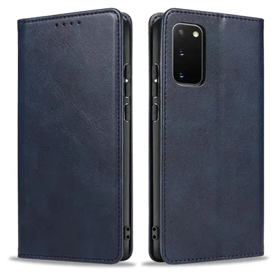 Produktbild von Handyhülle für Samsung Galaxy S20 Kunstleder Flip Cover Hülle Klapphülle Case Kartenfach Farbe: Blau