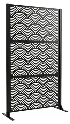 Produktbild von Nami - Sichtschutzpaneel für den Außenbereich 100 x 180 x 30 cm aus Metall und Harz Schwarz