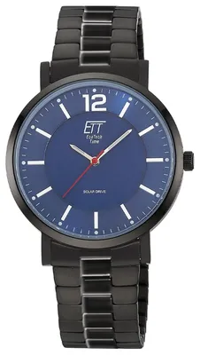 ETT Eco Tech Time EGS-12161-31M Herrenuhr Solar Stahl Schwarz/Blau 1