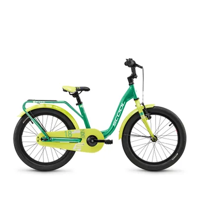 Image de Vélo enfant 18 pouces, 1 vitesse, vélo enfant, S’COOL niXe, à partir de 5-7 ans environ, 110-125 cm, vert/citron vert