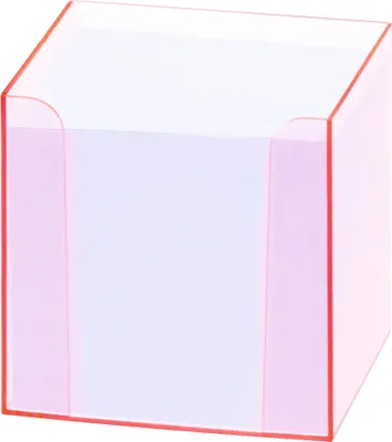 Produktbild von folia Zettelbox "Luxbox" mit Leuchtkanten pink bestückt 800 Blatt