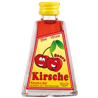 Produktbild von Krugmann Saure Kirsche Likör Shot mit Kirsch Geschmack 2cl 20 Stück