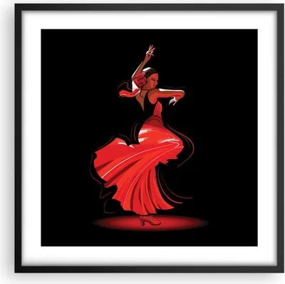 Produktbild von Gerahmtes Poster - Schwarzer Rahmen - Tanz Tänzer - 50x50 cm - Wand Bild - Wanddeko - Wandbilder - Kunstposter - Wandposter - Bilderrahmen - Bilder - Kunstdruck - Wandbild - P2BAC50x50-4121