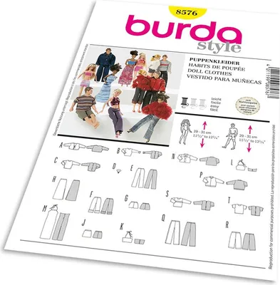 Produktbild von 8576 Anziehpuppe, Puppenkleidung, Burda