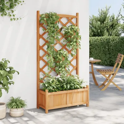 Produktbild von "Winterschlussverkauf "Pflanzkübel/Garten-Hochbeet - CLORIS - Pflanzkasten - mit Spalier Braun Massivholz Tanne - NeuMöbel6236170