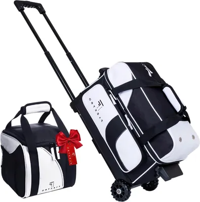 Productafbeelding van Bowlingtas met 2 ballen - Roller tas bowling - Sportuitrusting vervoeren - Met extra bal tas - 2 ballen - Blauw
