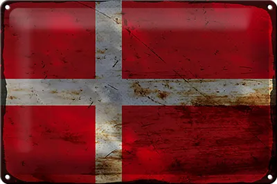 Produktbild von Blechschild Flagge Dänemark 30x20cm Flag of Denmark Rost