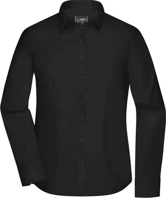 Produktbild von Ladies' Shirt Longsleeve Micro-Twill black, Gr. S