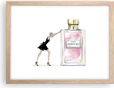 Produktbild von Gerahmtes Poster - Rahmen in heller Eiche - Mode Frau Parfüm - 40x30 cm - Wand Bild - Wanddeko - Wandbilder - Kunstposter - Wandposter - Bilderrahmen - Bilder - Kunstdruck - Wandbild - P2NAA40x30-4128