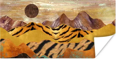 Produktbild von MuchoWow® Poster Tigerdruck - Gold - Marmor 120x60 cm - Bild