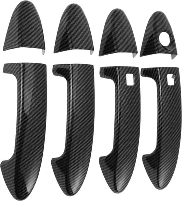Produktbild von Türgriffabdeckung Seitentürgriffabdeckung für Ford Fiesta 2009-2012 ABS Carbon Fiber Black 1 Set