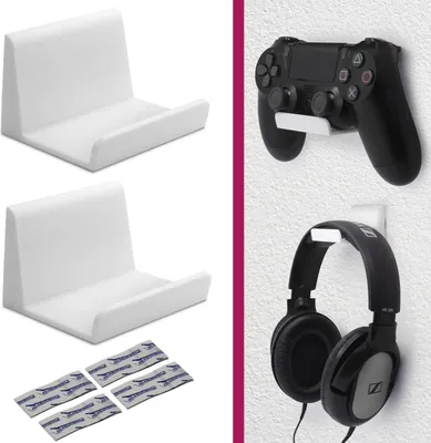Produktbild von Controller Wandhalterung Kopfhörer Halter ohne Bohren passend für XBox PS3 PS4 Nintendo