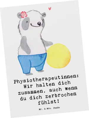 Produktbild von Mr. & Mrs. Panda Postkarte Physiotherapeutin Zusammenhalt - Weiß - Geschenk, Beruf, Berufspassion, Patienten, Geschenke für Berufstätige, Grußkarte, Ansichtskarten, Liebe