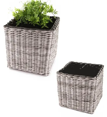 Immagine prodotto di Fioriere in rattan come vasi quadrati per piante da 40, 50 cm