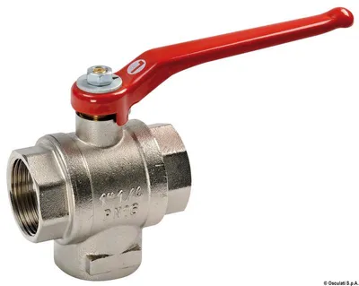 Immagine prodotto di Valvola a sfera a 3 vie in ottone 1/2" L, 1 pezzo