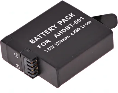 Produktbild von T6 Power Akku für GoPro Hero 2018, Li-Ion, 3,8 V, 1250 mAh (4,8 Wh), schwarz