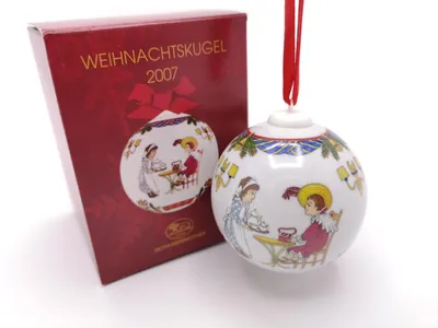 Produktbild von Hutschenreuther Porzellan Weihnachtskugel Kugel 2007 mit Originalverpackung