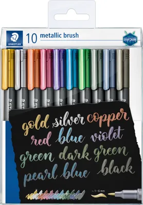 Image de STAEDTLER Marqueurs Metallic brush 10 pièces dans un étui, 1-6mm