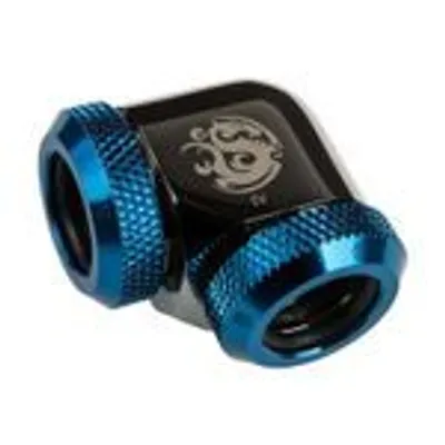 Produktbild von Bitspower Adapter 90 Grad 12mm AD Hardtube auf 12mm AD Hardtube - schwarz glänzend/blau