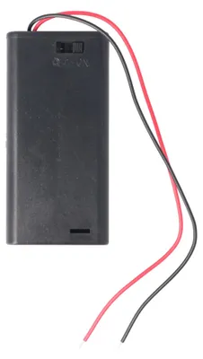 Produktbild von Batteriehalter für 2x Mignon AA LR6 Batterie mit An/Aus Schalter – Batteriehalter AA Mignon, Batterie Halterung Elektronik (Kunststoff)