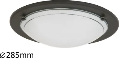 Image de Plafond verre 28.5 cm E27 1x60W noir rond Ufo 5103 Rabalux