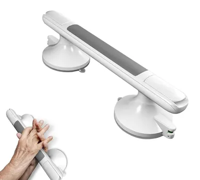 Produktbild von Stützgriffe, Haltegriffe für Senioren, Haltegriff Dusche Ohne Bohren, Haltegriff mit Saugnapf, Haltegriffe für Bad, Badewannengriff, Duschgriff, 33cm | Für Badezimmer, barrierefreies Bad