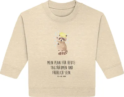 Produktbild von Mr. & Mrs. Panda Organic Baby Pullover Waschbär 6. - 12. Monat - Natural Raw - Geschenk, Waschen, Bullover, Tagträumen, Lustige Sprüche, Seifenblasen, Fröhlich, Plan
