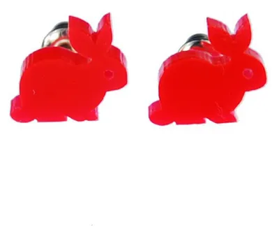 Produktbild von Hase Kaninchen Stecker Ohrstecker Miniblings Hase Acrylglas Osterhase Ostern rot