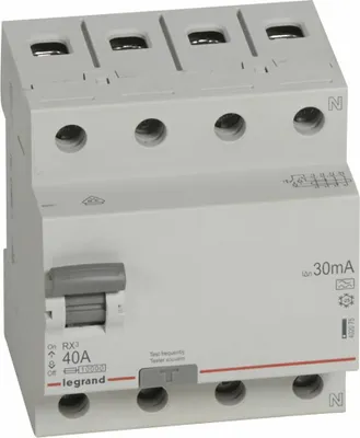Produktbild von Legrand 402075 RX3 Fi-Schalter 40A 4-polig 30mA Typ A 400VAC 4TE
