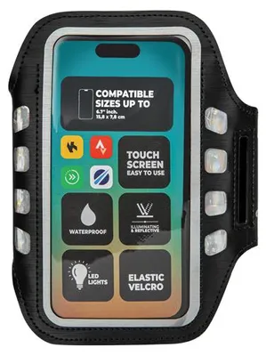 Produktbild von VirtuFit Laufarmband für Smartphone Pro mit LED und Touchscreen-Fach