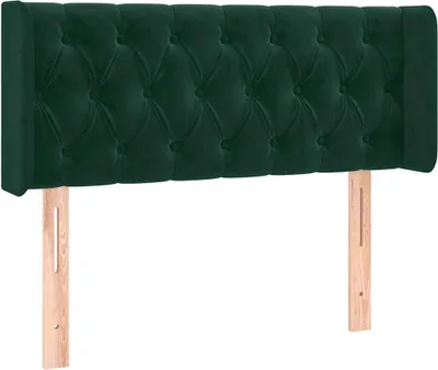 Produktbild von vidaXL Kopfteil mit Ohren Dunkelgrün 93x16x78/88 cm Samt