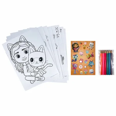 Image de Kit de coloriage de la maison de poupées de Gabby avec autocollants
