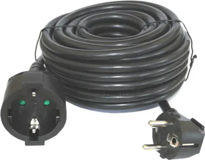 Obrázok produktu pre Predlžovací kábel so zemniacou zástrčkou 4,8 mm, 16 A, ČIERNY, 10 m