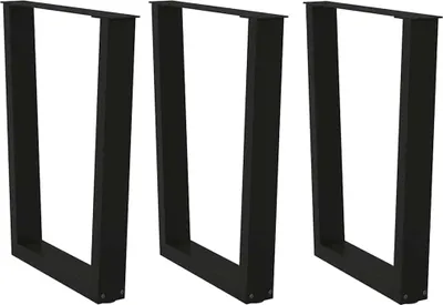 Image de Pieds de table à manger en V 3 pièces Noir 70 x (72-73,3) cm Acier